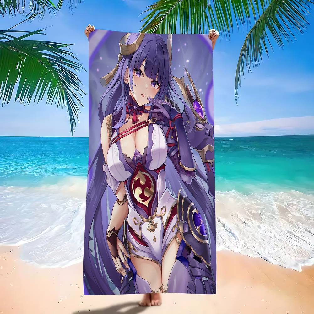 

Raiden Shogun Genshin Impact Microfiber Beach Towel Absorbent Quick Dry Soft Yoga Swimming Resort Mountain Climbing Towel W40*H60(CM)