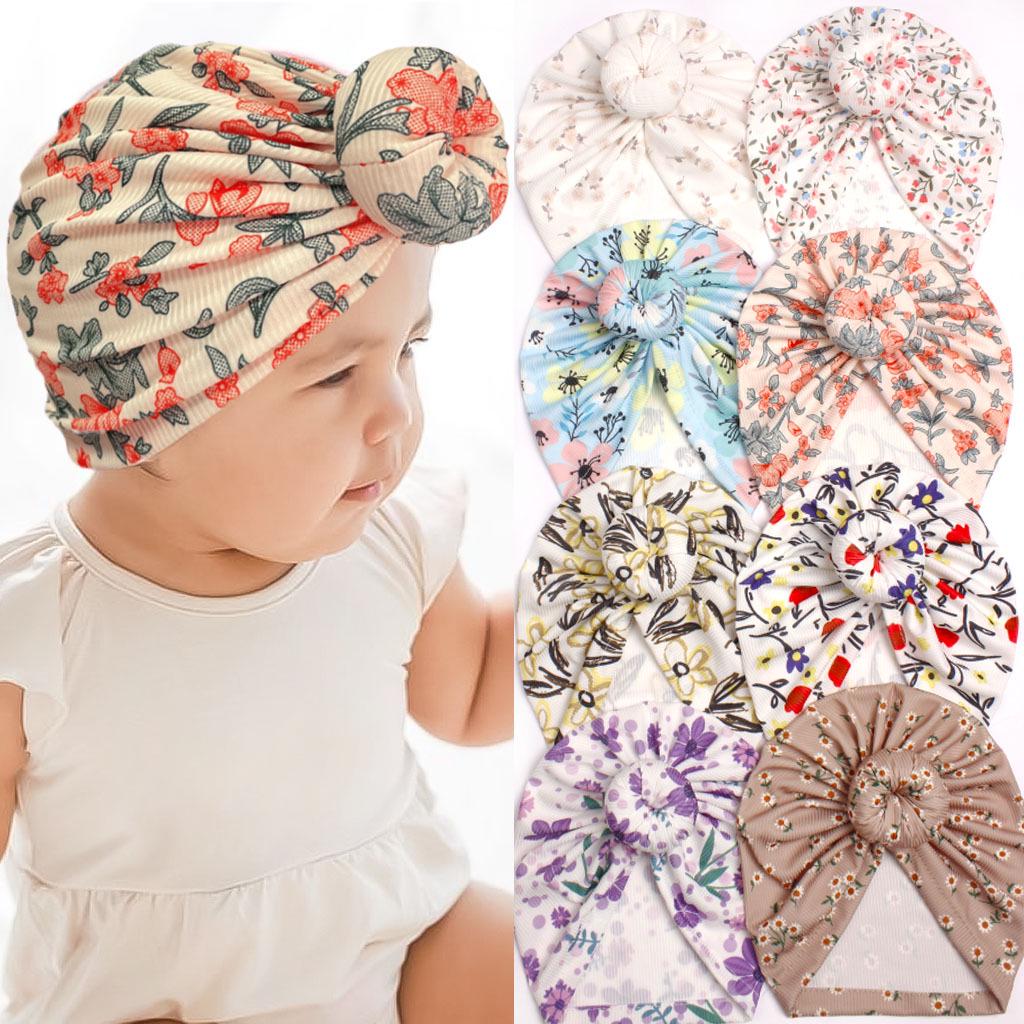 2023 Floral Print Baby Indian Pullover Headscarf Hat for Children