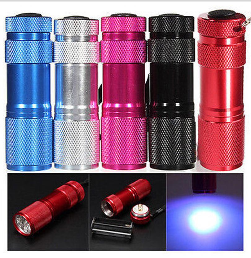 MNFT Mini Portable Ultra Violet Light Lamp 9 LEDs Flashlight For Fly Tying Buzzer Bug Nymph UV Glue Curing Fishing Flies Making
