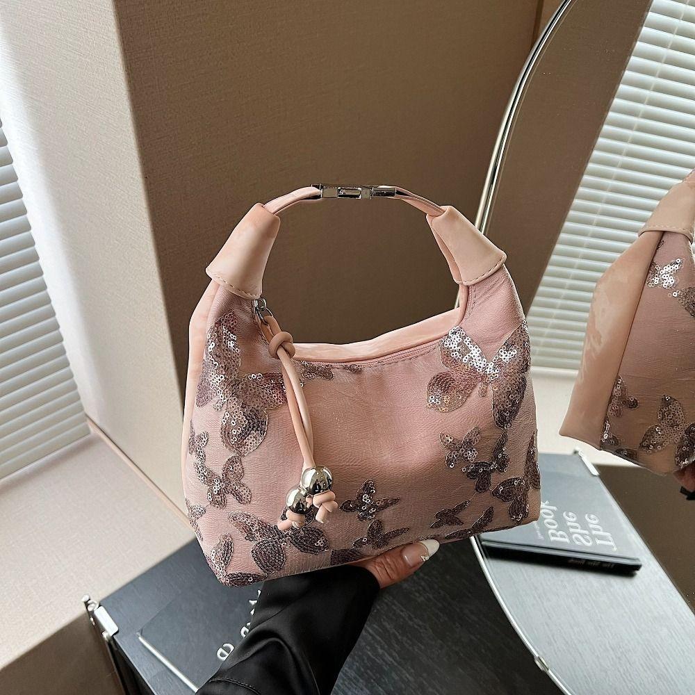 Butterfly Hanfu Embroidery Handbag Sequin Shoulder Bag Portable Cheongsam Bag Women