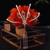 Vintage Rhinestone Phoenix Coronet Jewelry Peri Feather Tiara  Hanfu Accessory