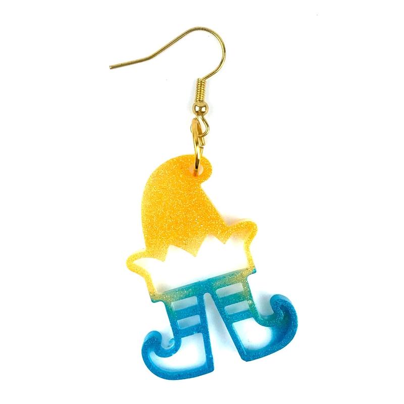 Christmas Elf Shape Pendant Earrings Silicone Mold Suitable for Epoxy Resin Diy Craft Charms Ornament Jewelry Making