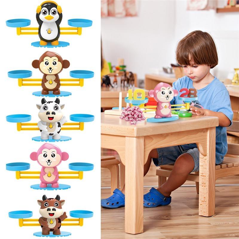Educational Math Toy Smart Monkey Balance Scale Kids Toy Digital Number Board Game Educational Learning Toys Teaching Material