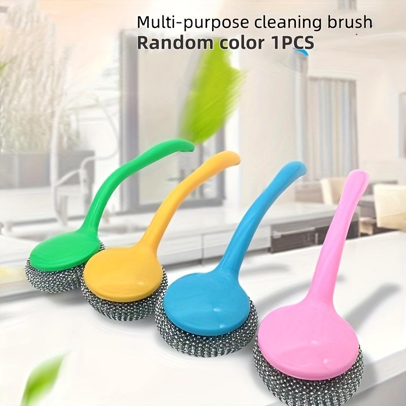 [Stainless Steel Scrub Sponges] Non-Scratch Stainless Steel Scrub Sponges with Ergonomic Handles | Durable Plastic & Metal Scrubbers for Pots