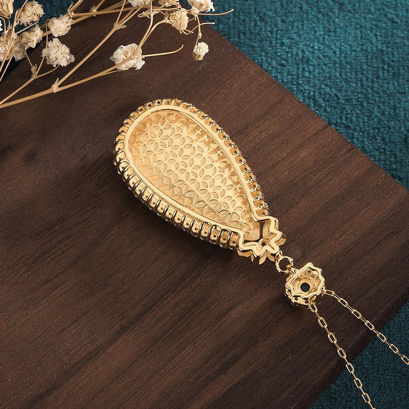 Grüne Chalcedon A-Qualität Jade Anhänger Halskette für Männer und Frauen