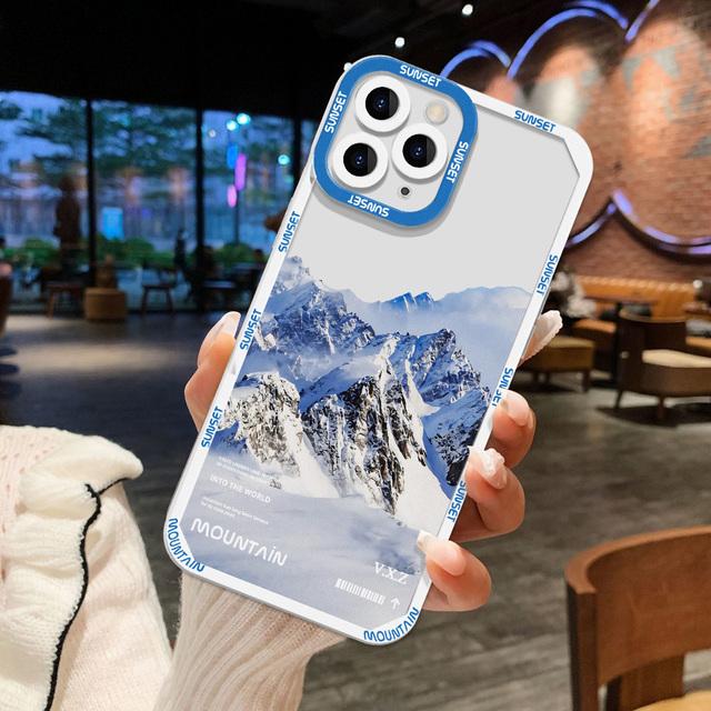

Силиконовый чехол Snow Mountain Sunset для Iphone 14 Pro Max 11 13 12 Xr 7 8 Plus X Xs Max Se 2022 2020 13 Mini 14pro Funda Cover For iPhone 14