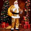 Golden Christmas Santa Costume Set Stage Performance Outfit Unisex 18-24Y