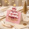 Holiday Gift Exchange Supplies 10 Pcs 3D Christmas Tree Greeting Cards, Postcards Festive Cards for Relatives Friends Bulk New Year, Winter Xmas Party