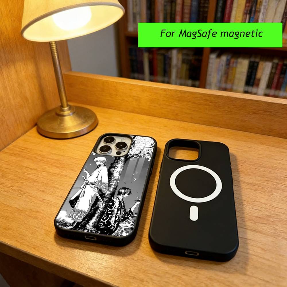Anime G-Gintama Phone Case For iPhone17,16,15,14,13,12,11 Plus,Pro Magnetic For Magsafe Wireless Charging iPhone14Plus