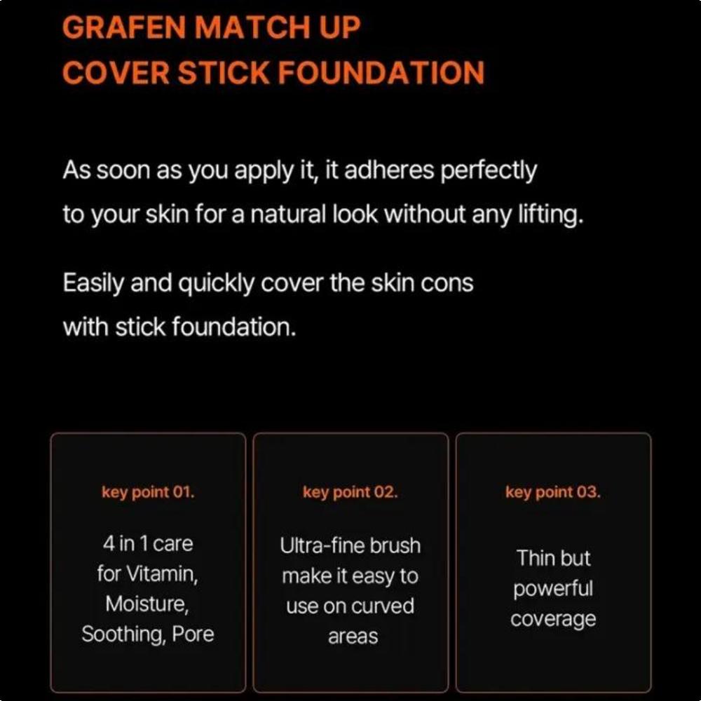 GRAFEN Match Up Cover Stick Fond de Teint 12g 2 Couleurs