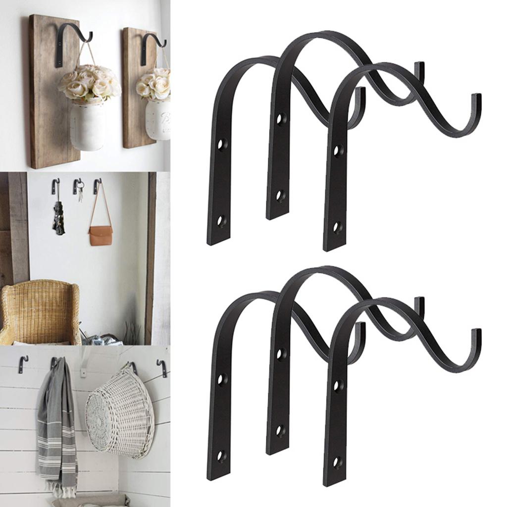 10pcs Wall Mounted Bracket Hook Black Hanging Bracket Hook for Birds Feeders