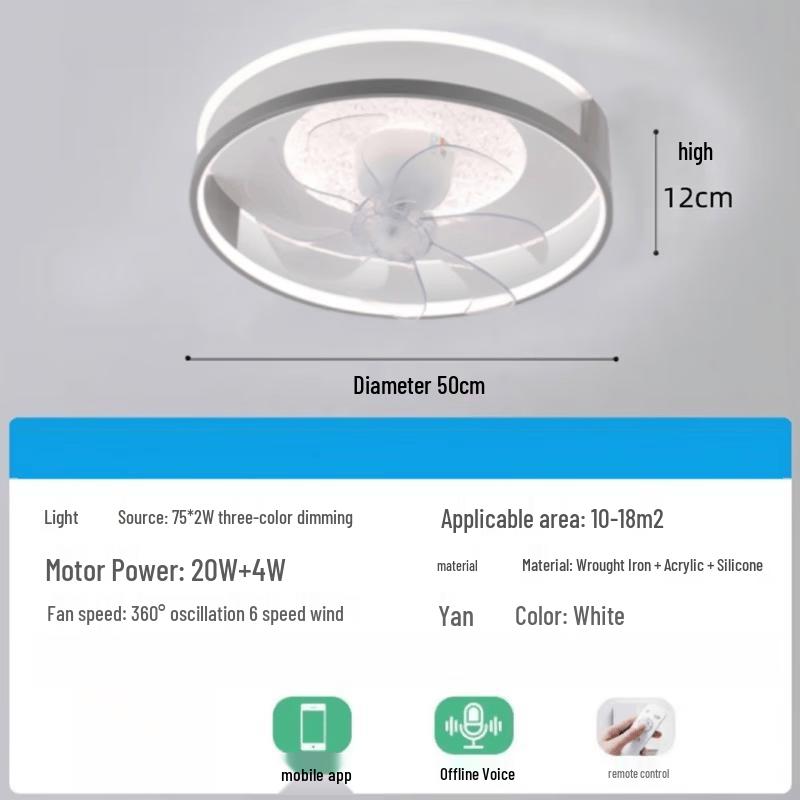 Dream Bubble Silent Ceiling Fan with LED Light