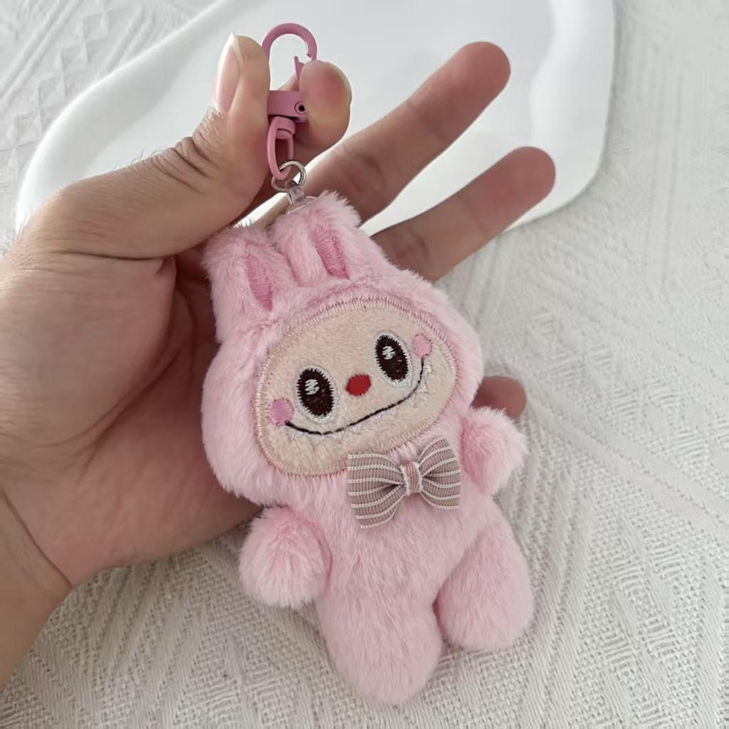 Keychain Plush Rabbit Doll Rab Cute Gift Cloth Labubu Bag Pendant Back Plush Pendant Brooch
