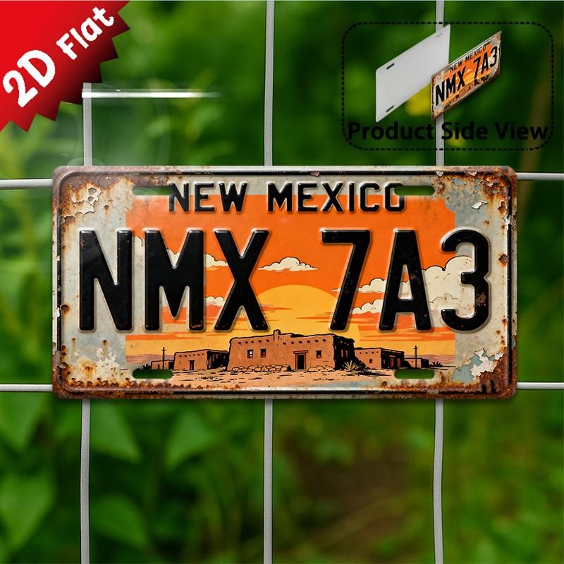 D Flatpc Vintage Metal Sign Decorative Only Outdoor Plaque Wall Decor x NMX A Metal Sign with New Mexico