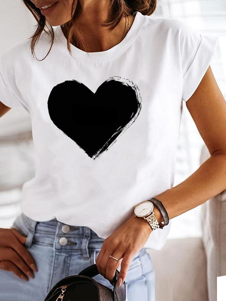 Star Lovely Style Trend Clothing Fashion Tee Women T-shirt Summer Short Sleeve Print Clothes Graphic T Shirt Female Tee Tops