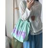 Bag K-style 2025 Letter Canvas Bag Ins Print Work Clothing Shoulder Drawstring Large Capacity Tote