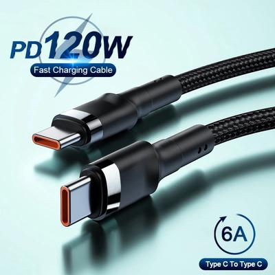 PD 120W Super-Ladekabel für Samsung S24 S23 USB C auf USB Typ C Kabel für iPhone 15 Plus Pro Max Xiaomi 11 4.0 Schnellladegerät