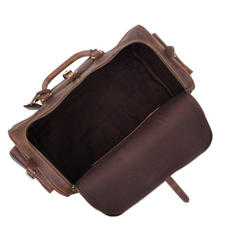 Monogrammed Leather Duffle Bag|Personalized Fathers Day Gift for Dad|Leather Weekend Bag Men|Carry On Leather Travel Bag|Leather Holdall