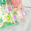 6/11 Sheets 3D Aurora Geometric Shape Ice Nail Foils Sticker Glass Paper Color Paper Nails Film Decals Cube Heart Nail Stickers
