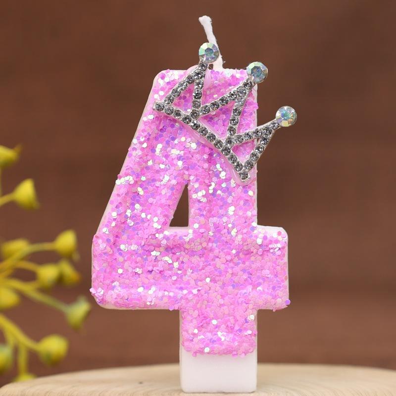 Diamond Number Candle Crown Creative Decoration Birthday Cake Candle Creative Handmade Diy