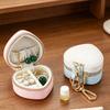 Heart Shaped Mini Jewelry Case Portable Travel Jewelry Box with Zipper for Rings Earrings Necklaces and Small Accessories
