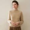 Women's Thickened Cashmere Long Sleeve Pullover - Half-High Neck, 100% Pure Knit for Autumn/Winter