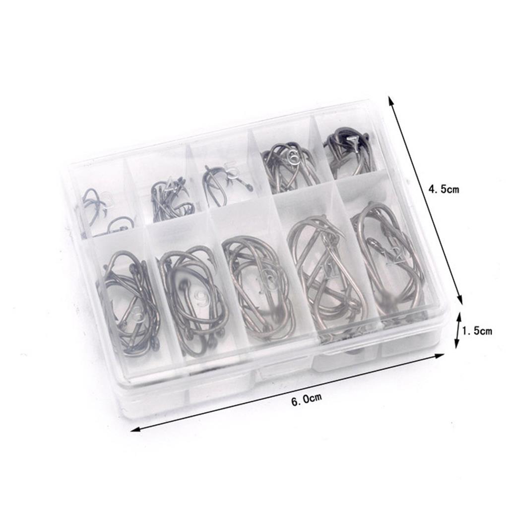 100 Pieces Fishing Hook Universal Seawater Fish Carbon Steel Fishhook Tool for Professional Fisherman Beginner