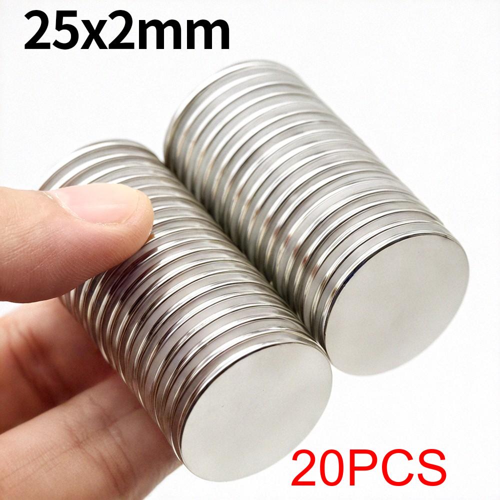 Magnete Super Forte in Neodimio 25x2mm N35 NdfeB Magnete Permanente Rotondo Magneti Potenti Magnete per Frigorifero