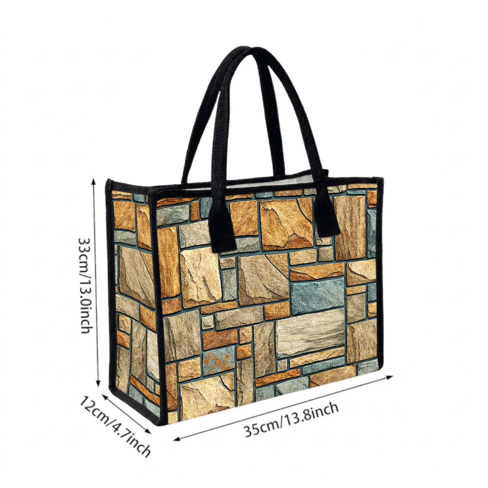 Retro Stone Pattern Shoulder Bag Fashion Casual Tote Purse
