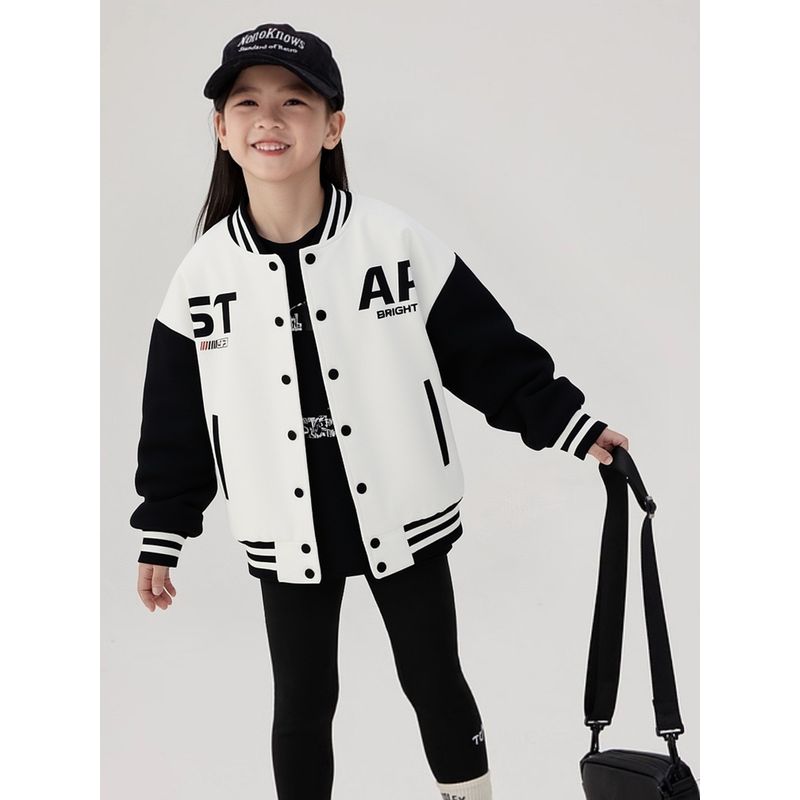 Children's Brand Export Clothing for Autumn and Winter, Children's Baseball Jackets, Boys' and Girls' Sweatshirts with Fleece Lining