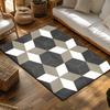 Tuniu Geometric Hexagon Grey Black Rug Non-Slip Floor Mat Living Room Bedroom Kitchen Decor