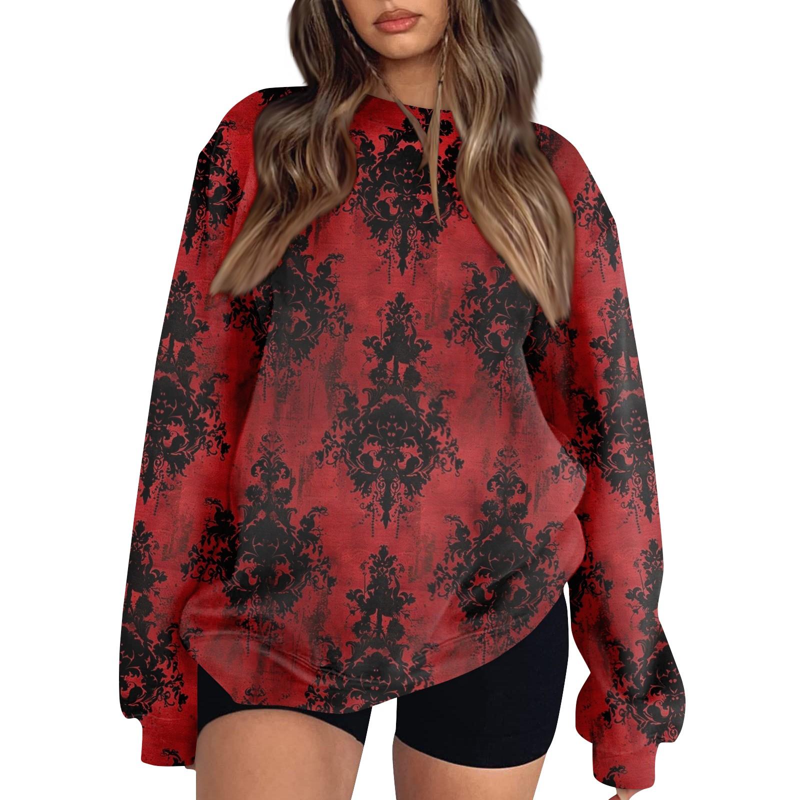 

Женский модный повседневный свитшот с длинным рукавом и принтом на Хэллоуин L