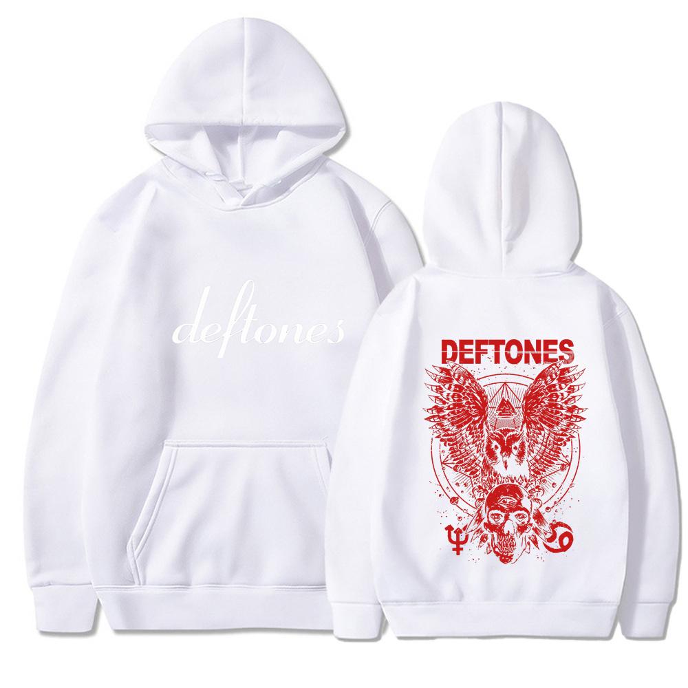 Hip Hop Rapper Printed Deftones Autumn Winter Unisex Hooded Sweatshirt Fleece Lined Warm Casual Pocket Hoodie for Couple Daily Streetwear Sweatshirt