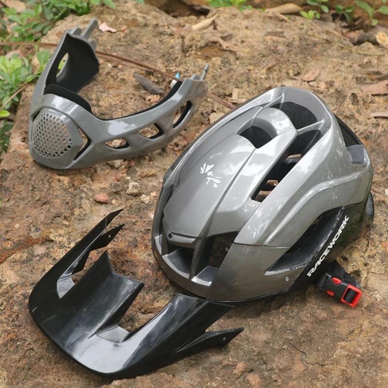 RACEWORK Casco da Bicicletta Ciclismo Specializzato Integrale Integrale Mountain Bike Strada Sportivo Per Uomo Leggero Taglia 58-62CM