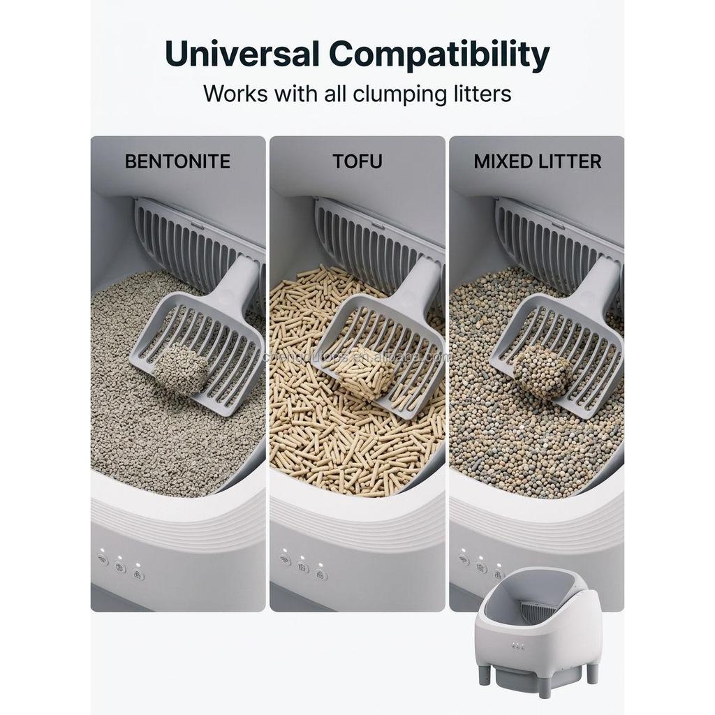 European Warehouse Stock Free Delivery Direct Order Smart Cat Litter Box Eco-Friendly Open Design Self Cleaning