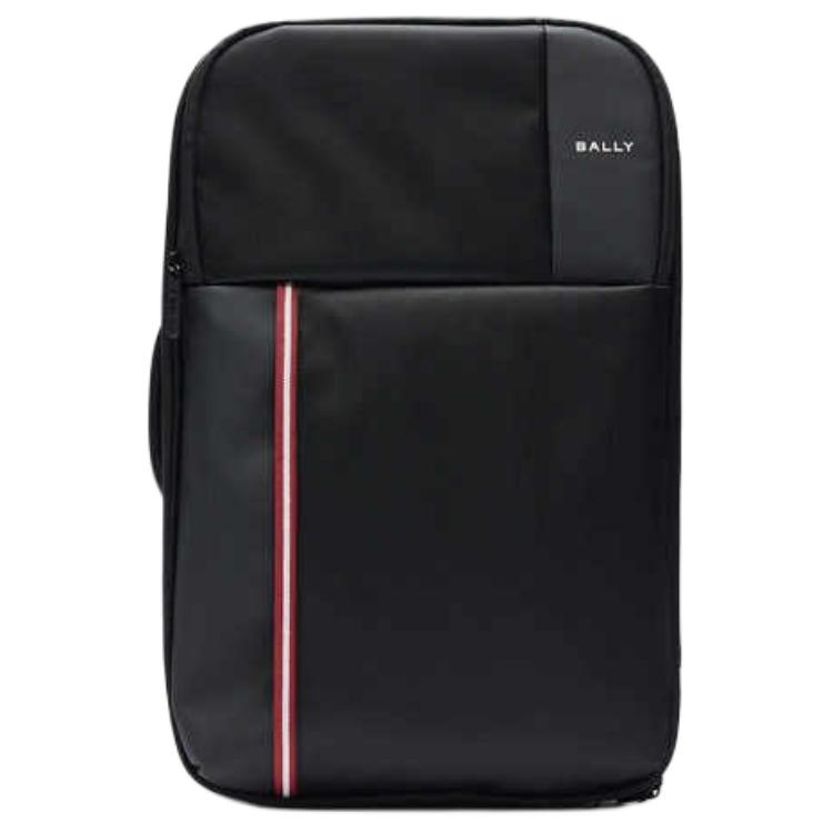 Bally Logo Zip Closure Fabric Backpack Men Backpack Black 6314700