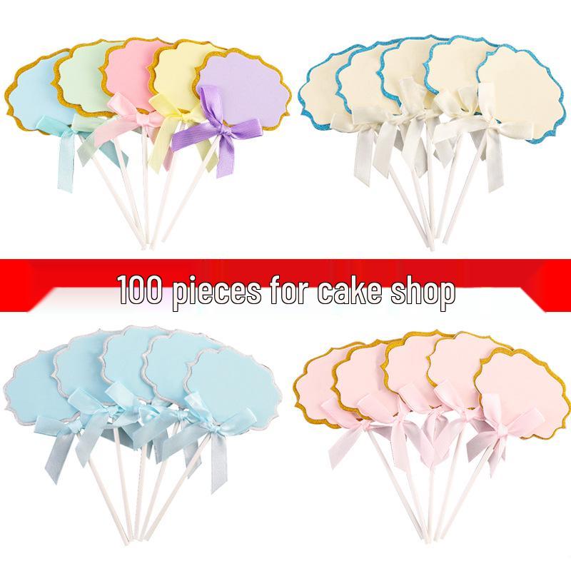 Writable Birthday Cake Decoration Bow with Blessings Card