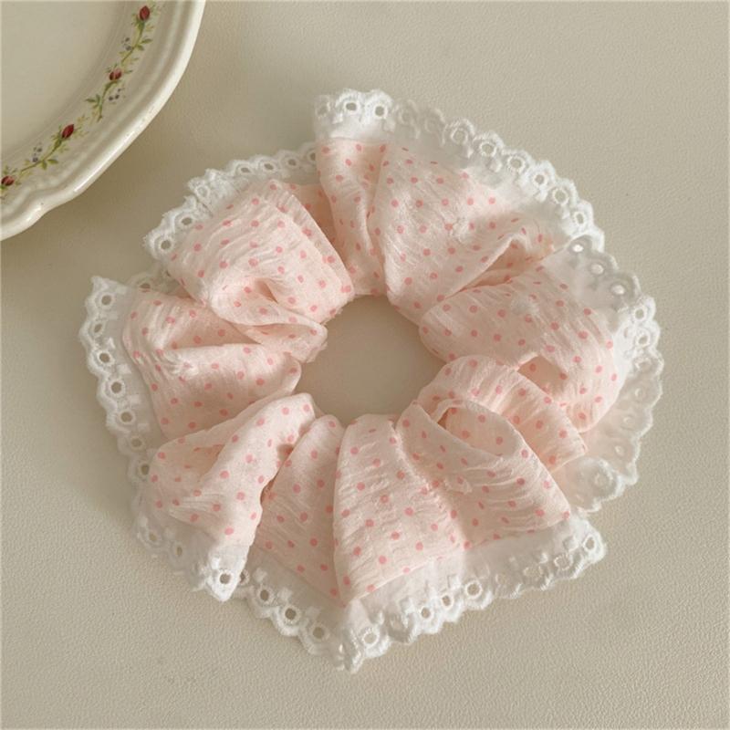 Dot Lace Hair Bands Elastic Scrunchies For Women Fashion Hair Accessories Statement Hairpiece Ponytail Holder