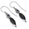 Natural Copper Turquoise,Amethyst 925 Solid Sterling Silver Earring 1.75" S8O72
