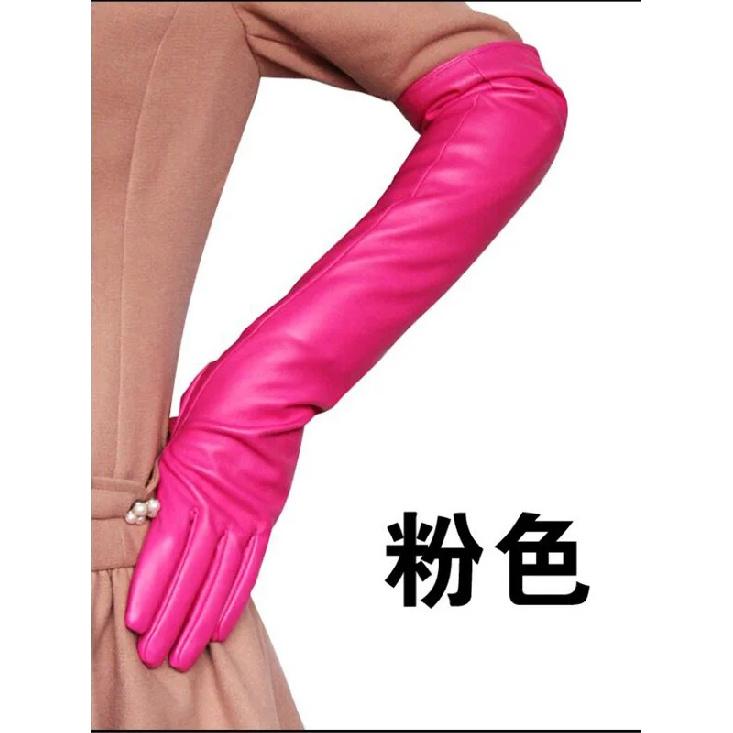 Women's Long Touch Screen PU Leather Gloves Female 50cm Autumn Winter Silky InsideNew Style Wholesale Fashion Warm Mitten G203