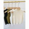 Women's Half-High Neck Sleeveless Knit Sweater Top