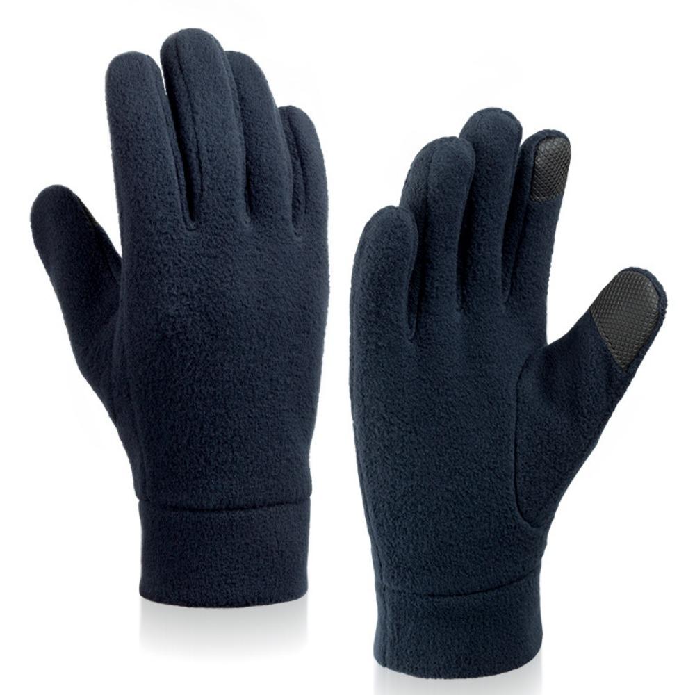 Warm Thin Fleece Gloves Five Finger Cycling Gloves Gift Full Finger Mittens  Men