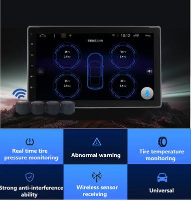 Car Tire Pressure Alarm System 4 Sensors TPMS For ANdroid DVD Player USB Kits