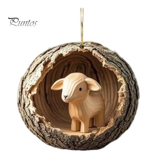 

Рождественское украшение в виде животного 2D, плоская акриловая подвеска в виде лесного животного, рождественская елка, подвесное украшение, рюкзак, подарок для любителей животных J