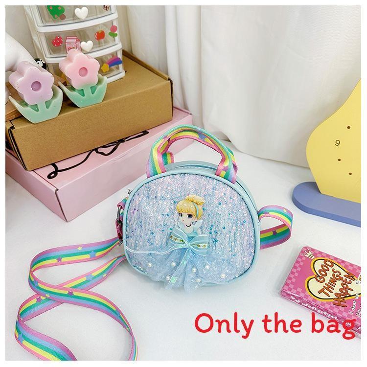 Bow Cartoon Cute Girl Pattern Childrens Shoulder Bag With Design Sequins
