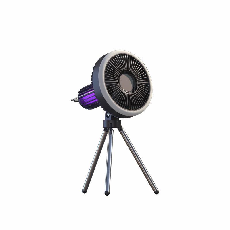 

Foldable Camping Fan with USB Power Bank, Mosquito Repellent, Night Light, and Long Battery Life Regular серый