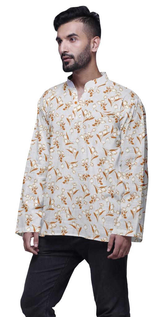 Atasi Cotton Ethnic Short Kurta For Boys Printed Party Wear Kurta For Men