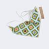 Multicolor Lace Hair Scarf French Pastoral Style Crochet Triangle Headscarf  Spring Outing