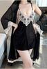 Silk Velvet Deep V Nightwear With Lace Bustier For Women Home Comfort