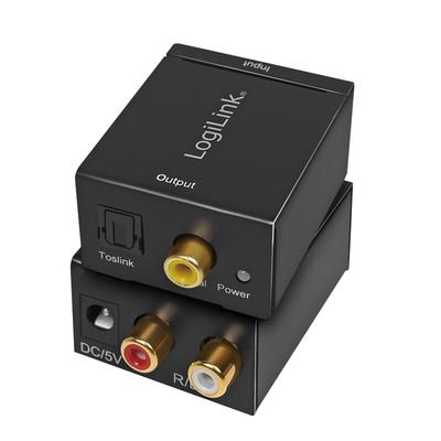 LogiLink Analog Audio Converter L/R To Digital Coaxial and Toslink - Analog-to-Digital Converter 48 kHz
